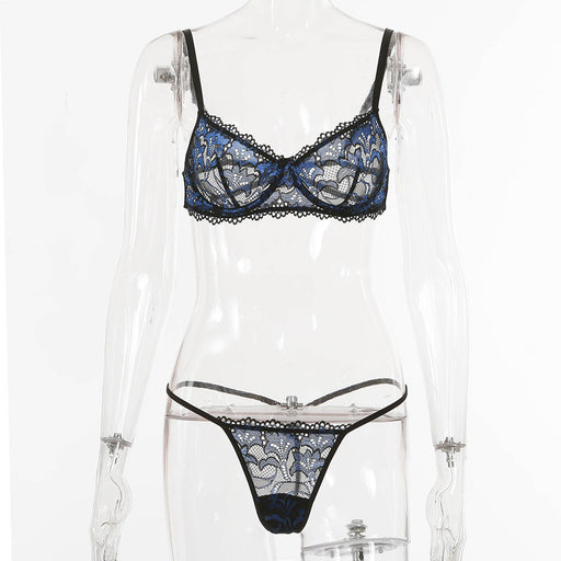 Color-Blue-Sexy Lace Suit Women Underwear-Fancey Boutique