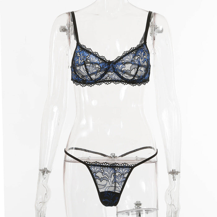 Color-Blue-Sexy Lace Suit Women Underwear-Fancey Boutique