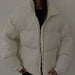 Color-Ivory-Autumn Winter Fashionable Loose All Match Thickened Warm Cotton Coat-Fancey Boutique