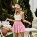 Color-Spring Skirt Solid Color A- line Pleated Skirt Skirt for Women-Fancey Boutique