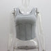 Color-Gray-Rib U Neck Sexy Short Cropped Tank Top Waist Short Top for Women Summer Boning Corset Corset-Fancey Boutique