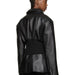 Color-Niche Design Model Faux Leather Jacket Patchwork Knitted Super Tight Waist Contour-Fancey Boutique