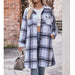 Color-Women Autumn Winter Ladies Casual Flannel Plaid Shirt Long Coat-Fancey Boutique