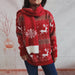 Color-Autumn Winter round Neck Long Sleeve Deer Snowflake Jacquard Christmas Sweater Scarf Two Piece Set-Fancey Boutique