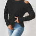 Color-Autumn Winter off the Shoulder Hemp Pattern Pullover Knitted Sweater Coat-Fancey Boutique