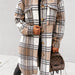 Color-Long Beige Plaid-Winter Women Clothing Plaid Brushed Woolen Long Blouse-Fancey Boutique