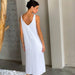 Color-Summer Long Split Cotton Linen Nightdress Outerwear Home Women Casual Sling One Piece Pajamas-Fancey Boutique