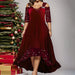 Color-plus Size Solid Color Sequin Large Swing Dress Autumn Clothes plus Size Women Clothes Maxi Dress-Fancey Boutique