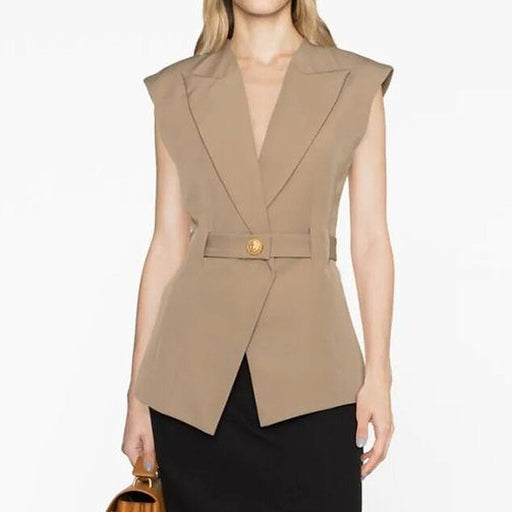 Color-Summer Sleeveless Slim Fit Office Women Business Vest Women-Fancey Boutique
