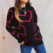 Color-Valentine Day Love Pattern Sweater round Neck Long Sleeve Autumn Winter Thickening Knitted Pullover for Women-Fancey Boutique