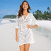 Color-White-Sexy Cutout Women Knitwear Seaside Vacation Beach Blouse Bikini Swimsuit Outwear-Fancey Boutique