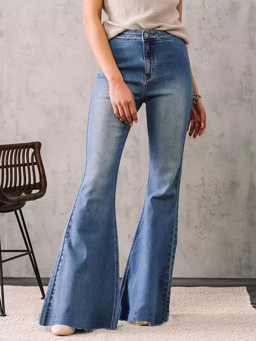 Color-Light Blue-Autumn Winter Slim Fit Stretch Flared Pants Women Jeans Women Jeans-Fancey Boutique