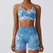 Color-Blue Bra Shorts-Camouflage Printing Seamless Yoga Suit Quick Drying High Waist Running Fitness Tight Sports Suit-Fancey Boutique