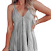 Color-Gray-Summer Women Clothing V-neck Casual Sling Wool Vest Top T-shirt-Fancey Boutique