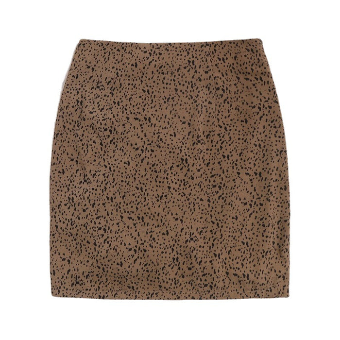 Color-Women Clothing Sexy Mini Drawstring Short Skirt Women Leopard Print High Waist Slim-Fit One-Step Skirt Skirt-Fancey Boutique