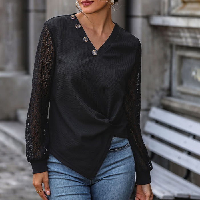 Color-Autumn Women Black Long-Sleeved Knitted Top-Fancey Boutique