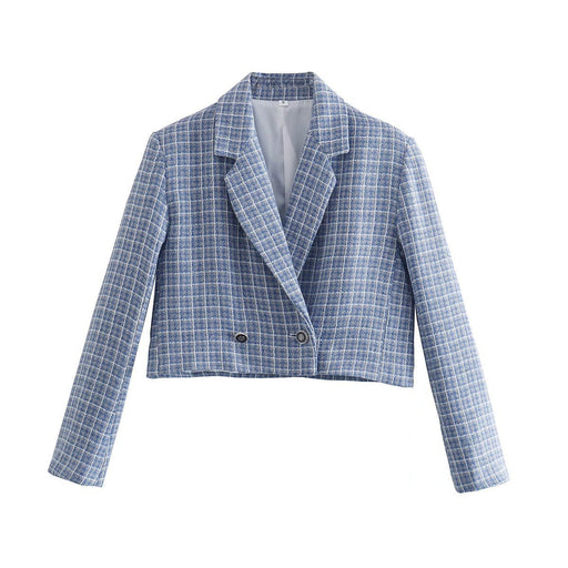 Color-Multi-Women Clothing Spring Slim-Fitting Slimming Texture Short Blazer Small Tailored Blazer Top-Fancey Boutique