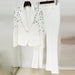 Color-Goods Heavy Industry Beaded Colored Diamond Slim Fit Blazer Skinny Pants Suit Two Pieces-Fancey Boutique