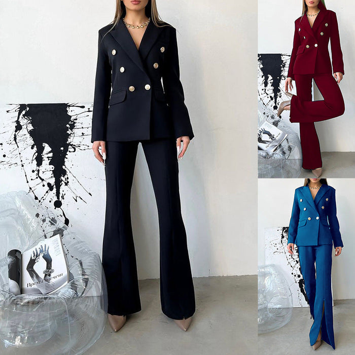 Color-Women Clothing Spring Autumn Long Sleeve Suit Business Work Pant Two-Piece Set-Fancey Boutique