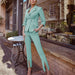 Color-Blue-Popular Spring Women Clothing Temperamental Minority Slim Waist Small Suit-Fancey Boutique