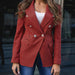 Color-Double Breasted Houndstooth Office Blazer Women-Fancey Boutique