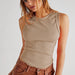 Color-Rib Stitching Vest round Neck Sleeveless Bottoming Top High Grade Sweater-Fancey Boutique