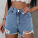 Color-Not Specification Raw Edge Denim Shorts Shorts-Fancey Boutique