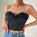 Color-Summer Wear Sexy Lace Low Cut Backless Feather Steel Ring Boning Corset Sexy Tube Top-Fancey Boutique