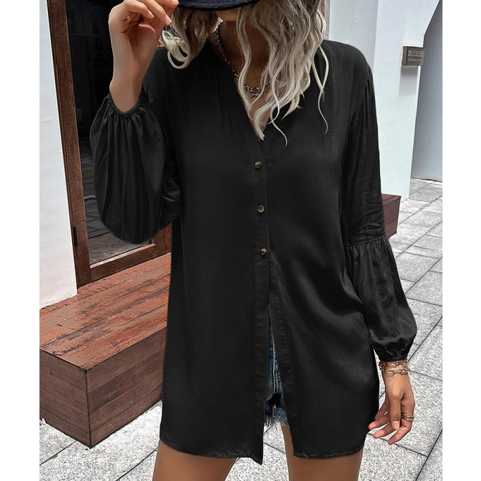 Color-Autumn Winter Casual Loose Single Breasted Shirt Women-Fancey Boutique