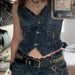 Color-Slim Denim Vest Women-Fancey Boutique