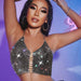 Color-Summer Inner Wear Slim Backless Fishnet Rhinestone Tassel Suspender Vest-Fancey Boutique