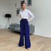 Color-Spring Office High Waist Loose Klein Blue Casual Trousers Drooping Wide Leg Pants Women Work Pant-Fancey Boutique