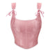 Color-Lotus Pink Court Vest Chest Support Women Top-Fancey Boutique