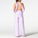 Color-Women Summer Backless Halter V neck Slimming Backless Slit Jumpsuit-Fancey Boutique