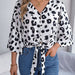 Color-Spring Summer Casual Leopard Print Self Tie Chiffon Shirt Top Women Clothing-Fancey Boutique