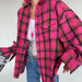 Color-Retro Classic Plaid Long Sleeved Shirt Early Spring Fashionable Outerwear Loose Shirt Women-Fancey Boutique