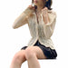 Color-Autumn Winter Lace See through Slim Collared Sexy Bottoming Shirt Women-Fancey Boutique