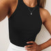 Color-Sports Casual Short Sleeveless Top Women Summer Arrival Tight I Shaped Vest-Fancey Boutique