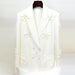 Color-White-Double Breasted Heavy Industry Three-Dimensional Floral Decorative 3D Rose Blazer-Fancey Boutique