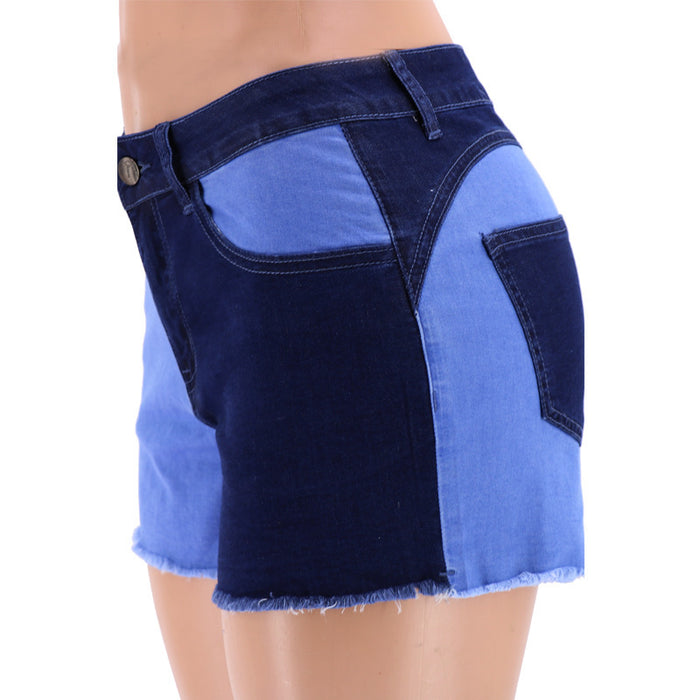 Color-Summer Mid Waist Wide Leg Contrast Color Women Jeans for Women-Fancey Boutique