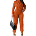 Color-Orange-Spring Summer Outfit Solid Color round Neck Casual Top Slim Trousers Elegant Set-Fancey Boutique