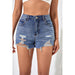 Color-High Waist Slimming Denim Shorts Women Summer Slim Fit Slim Fit Pants Ripped Denim-Fancey Boutique