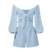 Color-Light Blue-High Sense Summer Casual Shorts Suit Women two piece set-Fancey Boutique