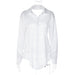 Color-White-Women Clothing Summer Unique Design Backless Iron Chain Decoration Mid Length Shirt-Fancey Boutique