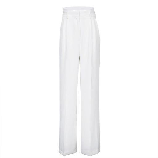 Color-White-Spring Office High Waist Loose Klein Blue Casual Trousers Drooping Wide Leg Pants Women Work Pant-Fancey Boutique