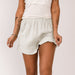Color-Solid Color Loose Pockets Casual Pants Summer Ruffled Hem Short Shorts Women-Fancey Boutique