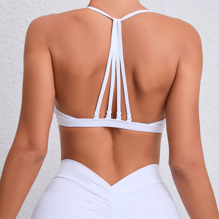 Color-White-Beauty Back Dual Use Nude Feel Yoga Clothes Women Tight Quick Drying Sports Yoga Bra Outdoor Running Beauty Back Workout Underwear-Fancey Boutique