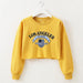Color-Yellow-Women Clothing Autumn Winter Los Angeles Letter Graphic Printed Short Long-Sleeved Sweater-Fancey Boutique