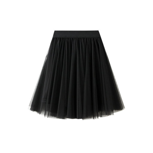 Color-Skirt Spring Summer Women Korean High Waist Bubble Skirt Slimming Short A line Tulle Skirt Short Skirt-Fancey Boutique