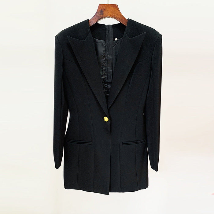 Color-Goods Stars S Zipper Slim Fit One Button Suit Dress-Fancey Boutique